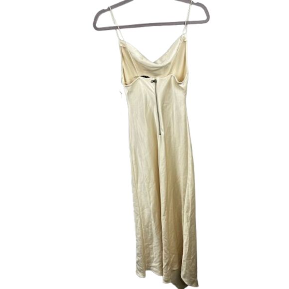 Alice + Olivia NWT Harmony Drapey Champagne Slip Midi Dress Size XS -$395 - Picture 3 of 10